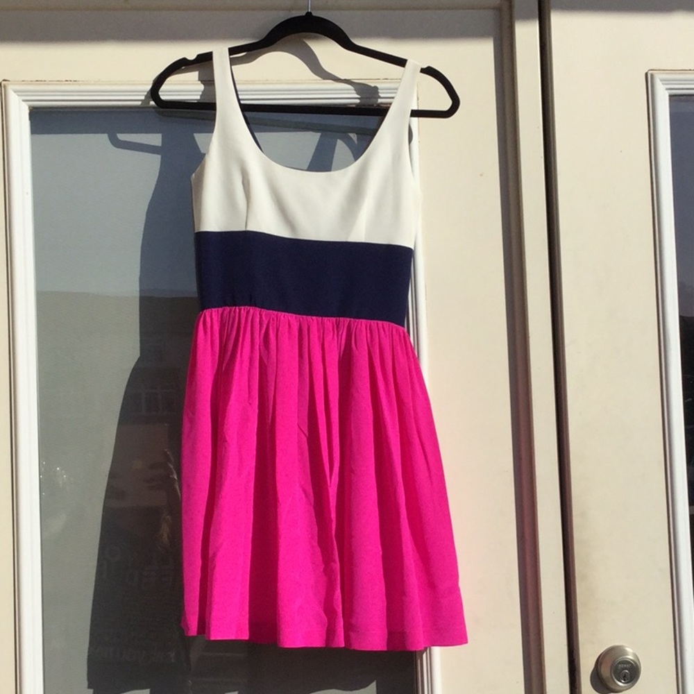Amanda Uprichard  Silk Colorblock Mini Dress